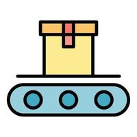 Conveyor packaging icon color outline vector
