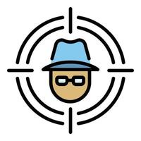 Hacker target icon color outline vector