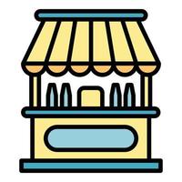 Milk stall icon color outline vector