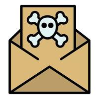 Mail hacker icon color outline vector