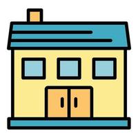 Farm building icon color outline vector