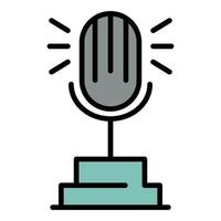 Microphone radio ester icon color outline vector