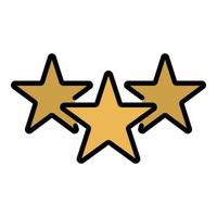 Three stars icon color outline vector