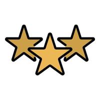 Three stars icon color outline vector