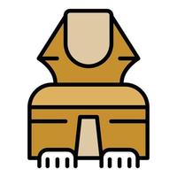 Egyptian sphinx in front icon color outline vector
