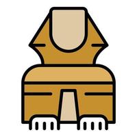 Egyptian sphinx in front icon color outline vector