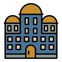 Temple building icon color outline vector