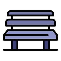 Urban bench icon color outline vector