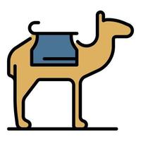 vector de contorno de color de icono de camello africano
