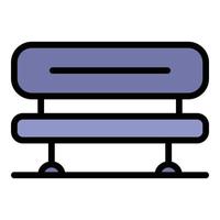 Outdoor bench icon color outline vector