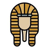 Pharaoh Tutankhamun icon color outline vector