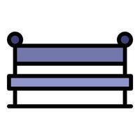Park bench icon color outline vector