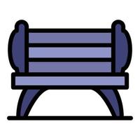 Garden bench icon color outline vector