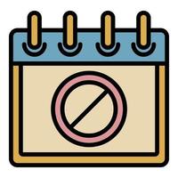 Protest calendar date icon color outline vector