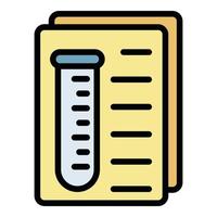 Test tube analyze icon color outline vector