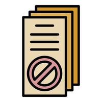 Protest papers icon color outline vector