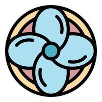 Fan propeller icon color outline vector