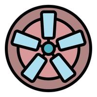 Fan with rectangular blades icon color outline vector