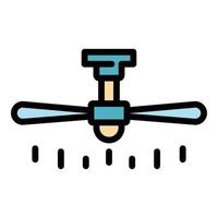 Ceiling fan icon color outline vector