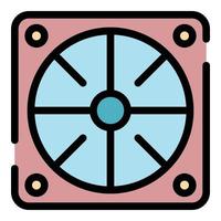 Computer cooler icon color outline vector