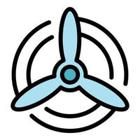Airplane propeller icon color outline vector