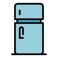 Fridge icon color outline vector