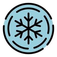 Snowflake in a circle icon color outline vector