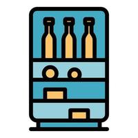 Drinks in the fridge icon color outline vector