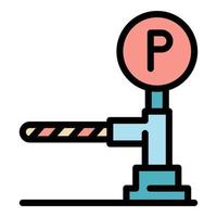 Parking barrier icon color outline vector