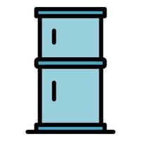 Two chamber refrigerator icon color outline vector