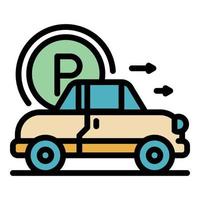 Car parking icon color outline vector