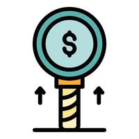 Money investor icon color outline vector