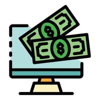 Web money icon color outline vector