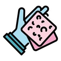 Wash sponge icon color outline vector
