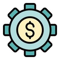 Money gear investor icon color outline vector