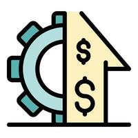 Gear money investor icon color outline vector