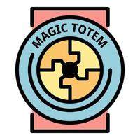 Magic totem icon color outline vector