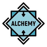 Alchemy icon color outline vector