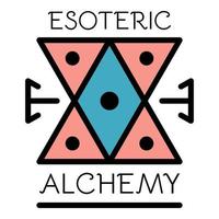 Esoteric alchemy icon color outline vector