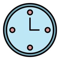 Wall clock icon color outline vector