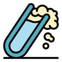 Experiment test tube icon color outline vector
