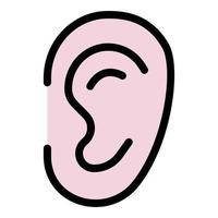 Ear icon color outline vector