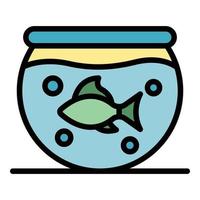 Gold fish icon color outline vector