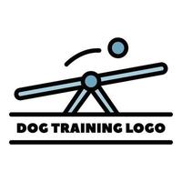 columpio para logotipo de entrenamiento de perros, estilo de esquema vector