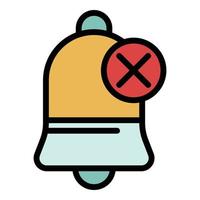 Bell with a cross icon color outline vector