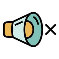 Megaphone and cross icon color outline vector