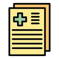 Medical record icon color outline vector