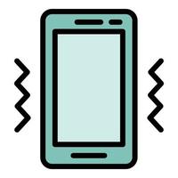 Smartphone vibro mode icon color outline vector