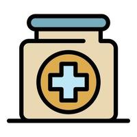 Medical bottle icon color outline vector