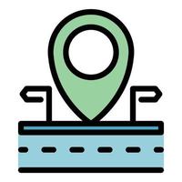 Gps pin location icon color outline vector